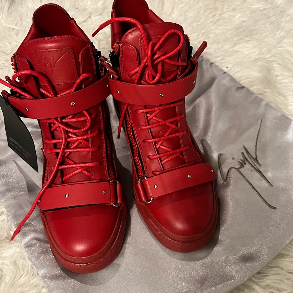 Giuseppe Zanotti red high top sneaker men’s sz 40